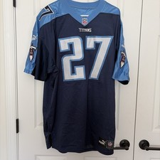 Reebok Tennessee Titans Eddie George Authentic Blue Jersey Throwback Size 56