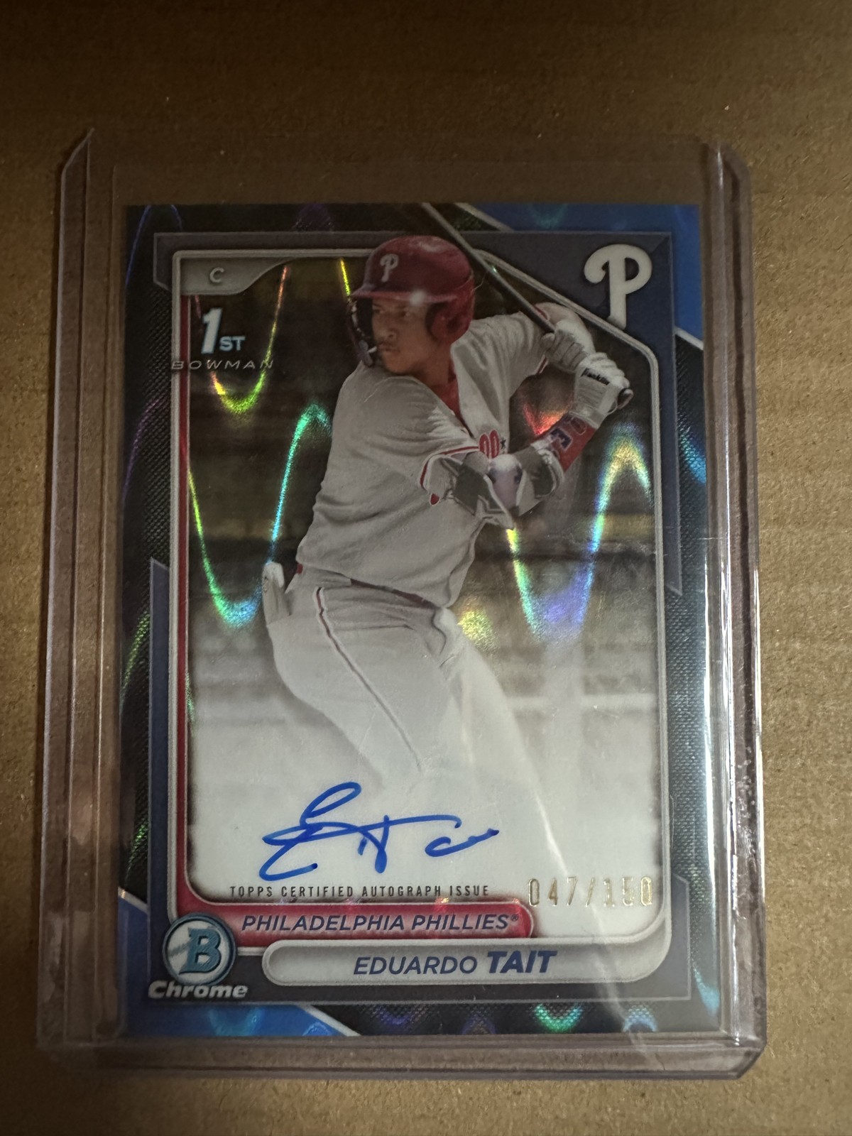 2024 Bowman Chrome Prospect Auto Eduardo Tait #CPA-ET Blue RayWave Refractor/150