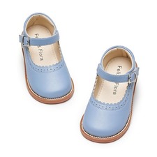 Little Girl Light Blue Mary Jane Dress Shoes Size 12 - Flower Girl Ballet Fla...