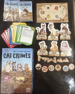 ThinkFun ''Cat Crimes'' Logic Game, Brain Teaser EXCELLENT condition