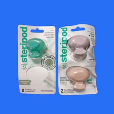 Steripod Toothbrush Protectors Peppermint Fresh Scent Clip-On Covers Lot of 3