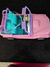 Barbie Off-road Vehicle,  Pink With 2 Blue Seats. Good Condition