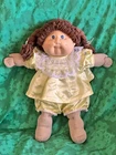 Cabbage Patch Kids Original Doll 1982 – Coleco – Brwn Pigtails, Ylw Satin Outfit