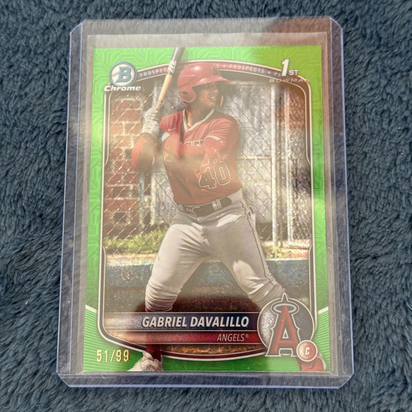 2025 Bowman Chrome Gabriel Davalillo #BCP-178 Prospects Green /99 - Angels