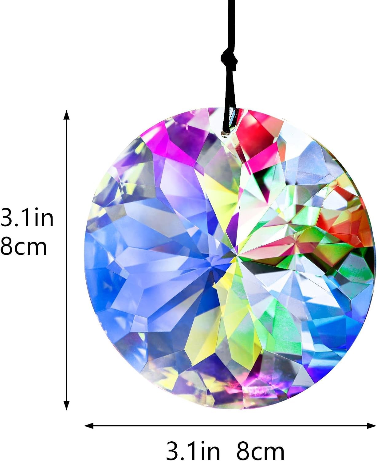 Reflective Making Machine Crystal Prism Suncatcher, YU FENG 3 Inch Round AB Color Rainbow Maker ...
