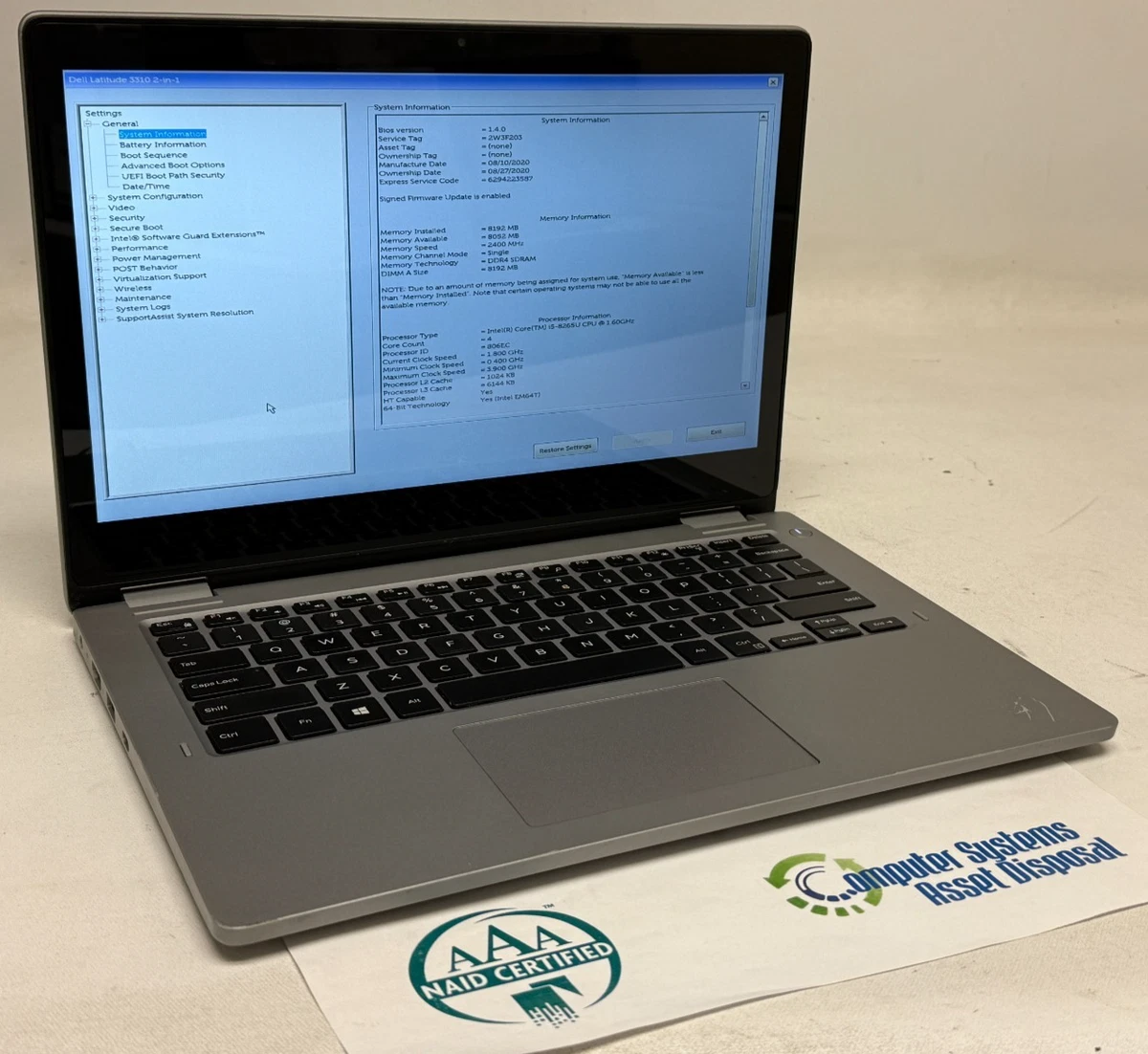 Intel Core i5 8th Gen. 8 GB RAM PC Laptops & Netbooks 256 GB SSD