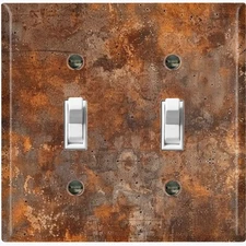 Metal Light Switch Outlet Cover Wall Plate Rustic Brown Orange Color CPR102