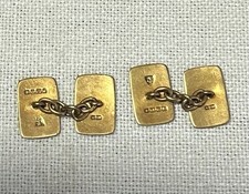 Antike Manschettenknöpfe 18 Karat Gold Muster, gepunzt