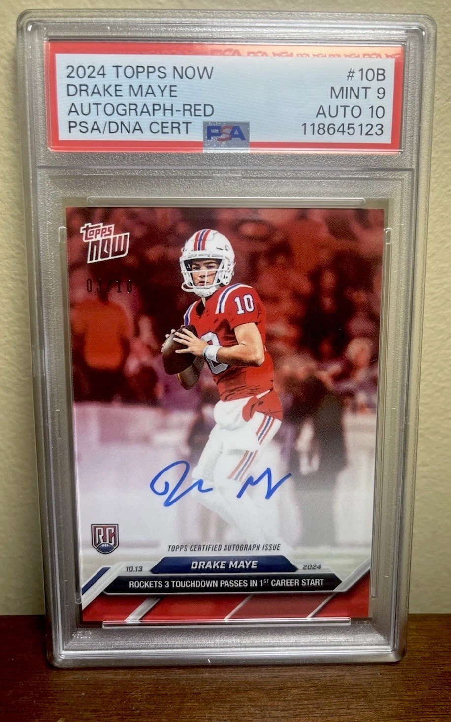 Drake Maye Topps Now #10B Autograph-Red