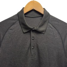 Lululemon Men's Sz Small Charcoal Gray Metal Vent Tech Performance Golf Polo euc