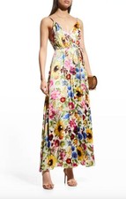 ALICE + OLIVIA Samantha Mock-Wrap Dress w/ Belt - SPRING FLORAL GARDEN Size 4