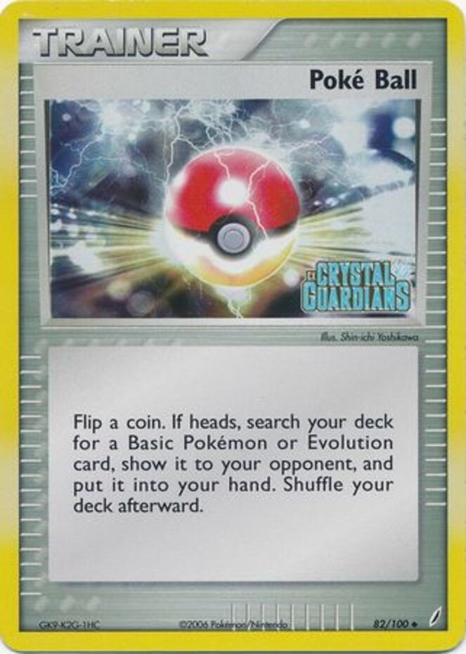1x Poke Ball - 82/100 - Uncommon - Reverse Holo Lightly Played Pokemon EX - Crys