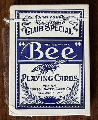 CLUB SPECIAL BEE No 92 Back 67 Playing Cards Cambric Finish Blue Tax Stamp New