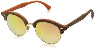 Ray-Ban  CLUBROUND WOOD 0RB4246M Gradient Brown/Mirror Pink One Size 51-19-145