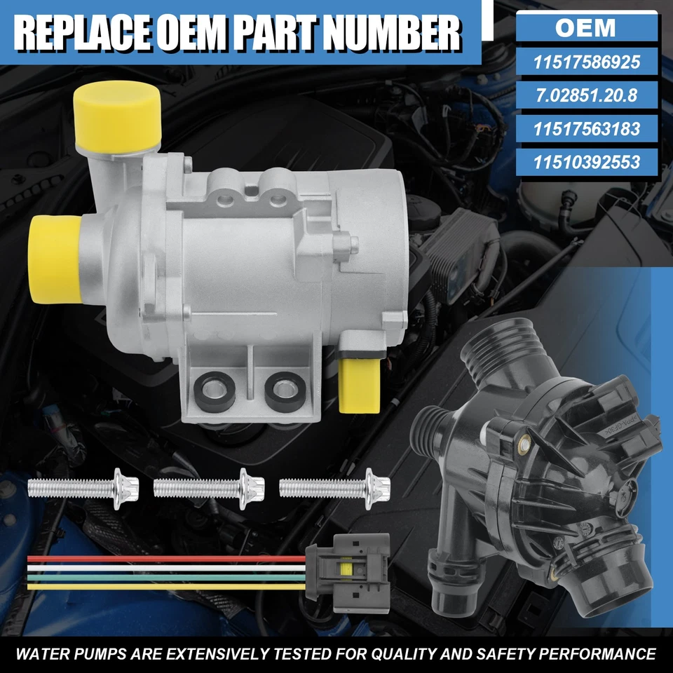 Electric Water Pump W/ Thermostat & Bolt 11517586925 For BMW 128i 325i 328i 528i - Image 4 of 4