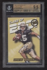 2001 Press Pass SE CLASS of 2001 Autograph /100 #2 Drew Brees RC BGS 9.5 AUTO 10