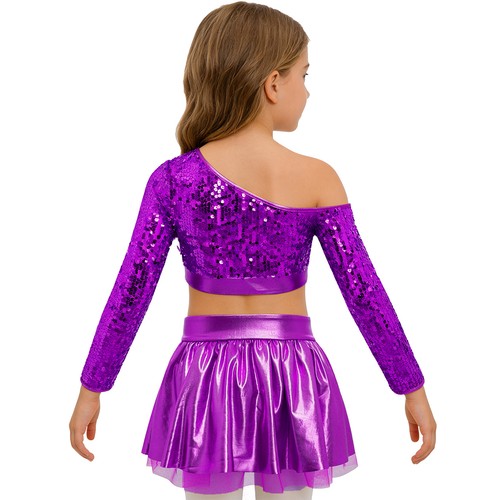 Kinder Mädchen Kostüm Disco Outfits Wettbewerb Tanzkleidung Hip Hop Set 2-teilig Jazz - Bild 28 von 61