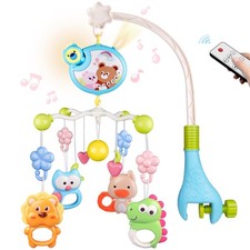 Crib Mobile with Music and Lights, Baby Mobiles for Cribs, Nursery Musical Mo...