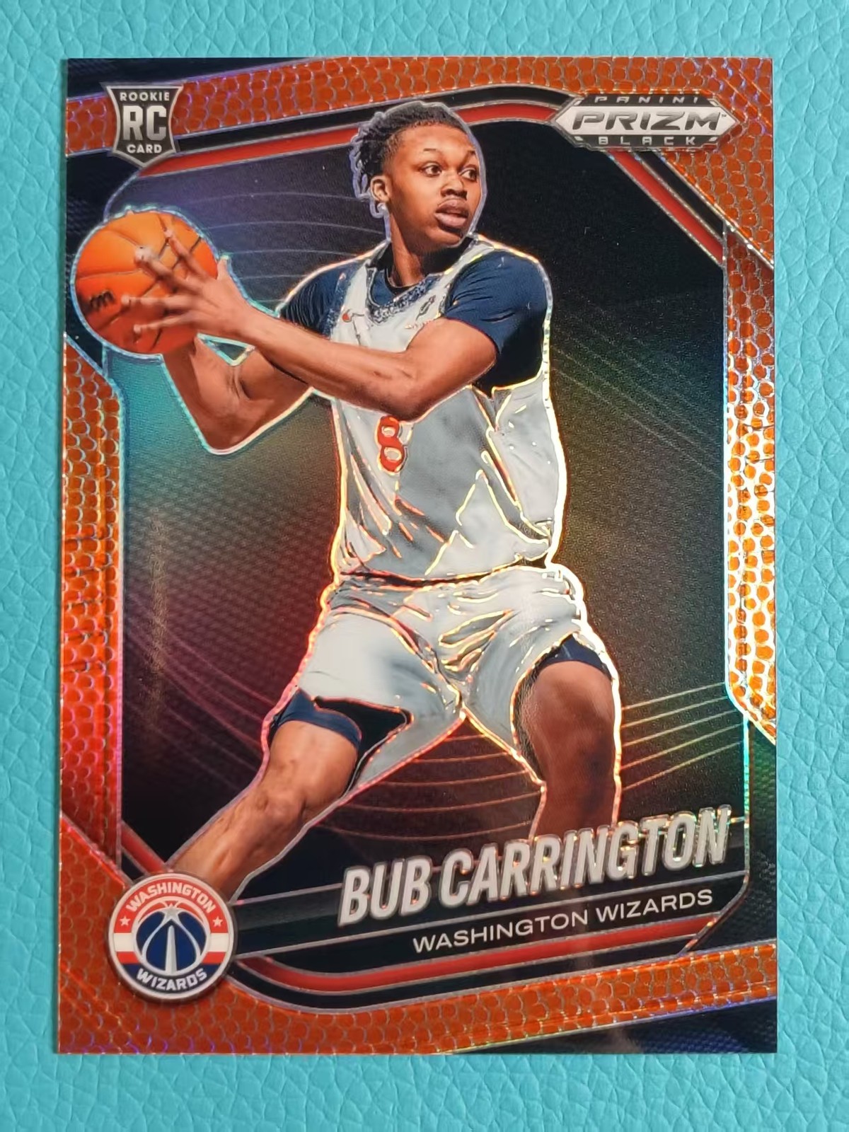 Bub Carrington 2024-25 Panini Prizm Black /225 Base Prizms Basketball RC #92