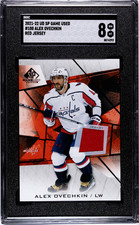 2021 Upper Deck SP Game Used Alex Ovechkin #100 Red Jersey SGC 8