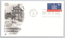 First Day Cover Scott's #1543 Continental Congress Carpenters Hall 1974