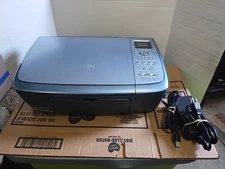 HP PSC 2355 All-In-One Color Inkjet Printer Scanner Copier Powers on needs ink .