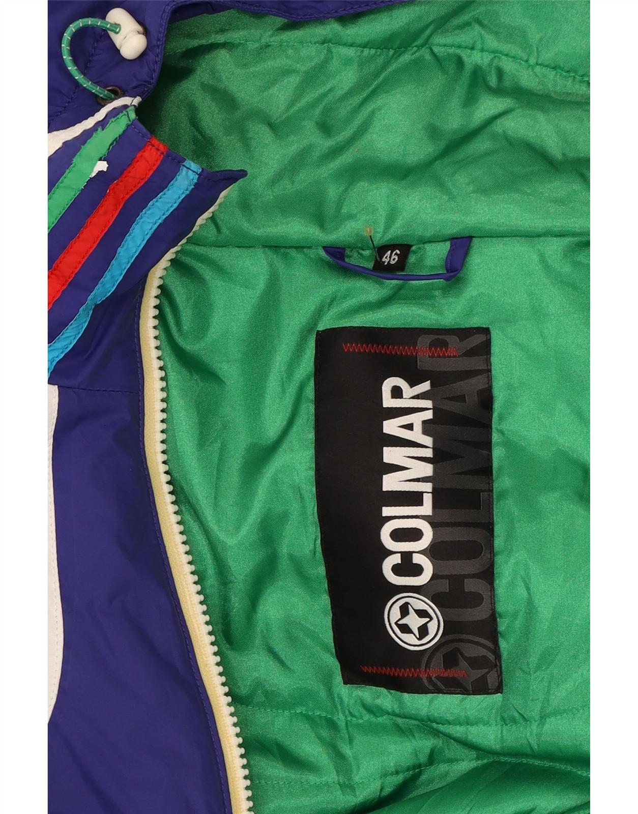 COLMAR Womens Hooded Windbreaker Jacket IT 46 Large Blue Polyamide DO41 image 4