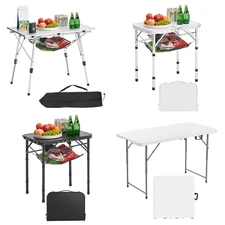 Uimoso 2/3/4FT Folding Portable Camping Table Outdoor Table Adjustable Height