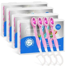 40 Pack Mini Disposable Toothbrushes 5-in-1 Prepasted Travel Toothbrush