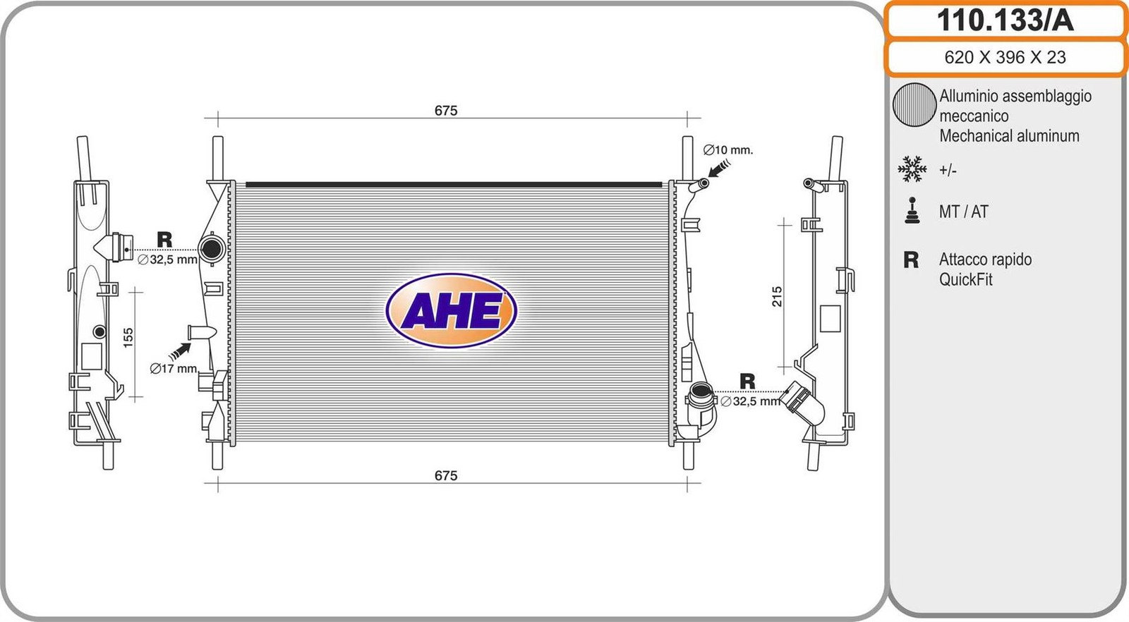 Radiateur de refroidissement pour moteur Ford Mondeo III 2.0 16V diesel
