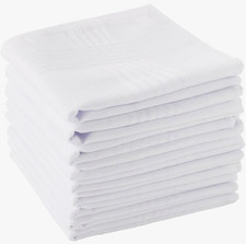 Men's Handkerchiefs 100 Soft Cotton White Hankie Hankerchieves