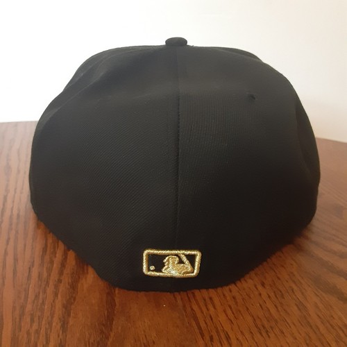 Miami Marlins MLB Hat 7 7/8 Tiger Claw 59fifty Black Gold Cap EUC - Picture 3 of 9