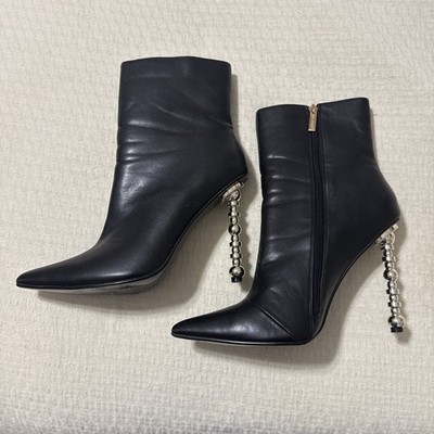 Cape Robbin Shawn Womens Black Pointed Toe Stiletto Heel Zipper Booties Size 11