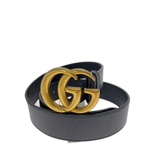 GUCCI Belt - GG Marmont Leather Black Men's