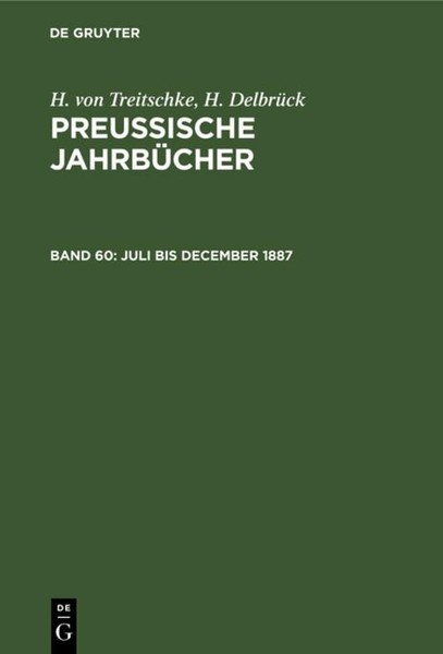 Juli Bis December 1887 H. Treitschke-image