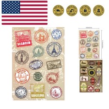 World Travel Stickers 2PCS Decals Planner Travel Luggage Suitcase Laptop Wate...