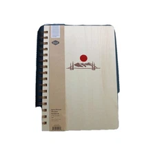 Denik Mountain Sunrise Sprial Bound Wooden Notebook 130 Lined PGS 8 3/4X 6.125”