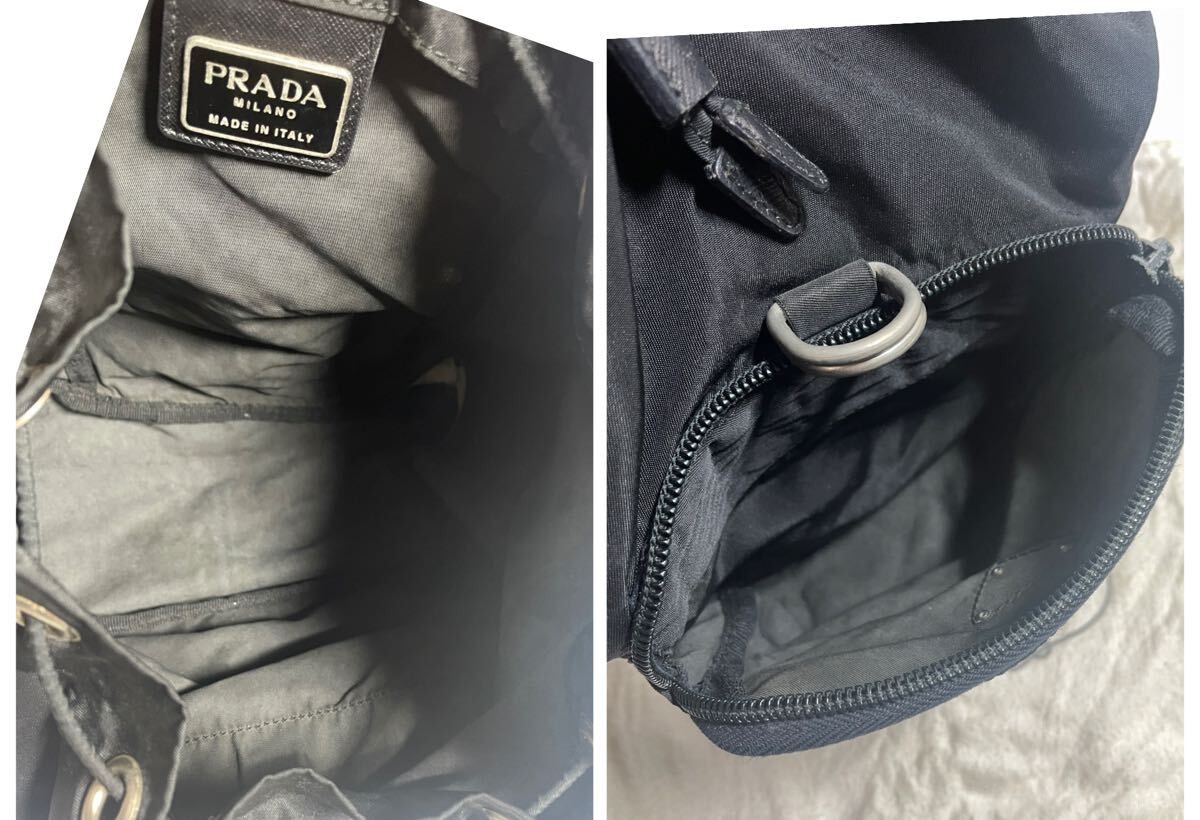 Prada Mini Backpack Black Nylon Triangle Plate Vintage Authentic thumbnail 10