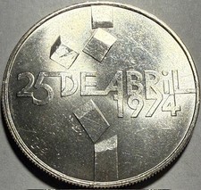 PORTUGAL - Silver 100 Escudos ND(1976) Km-603 - .3761 ASW - AU!