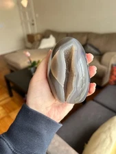 Medium sized Orca Agate Freeform With Druzy Crystal Cave Inside