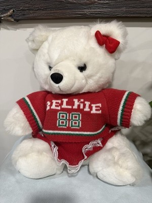 Leggie White Bear Plush 15 Inch 1989 Knit Clothes Stuffed Animal RARE