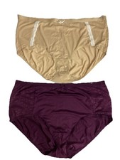 Nylon Full Brief Panties Soft 22/24 Lot of 2 Cacique Lane Bryant New Beige