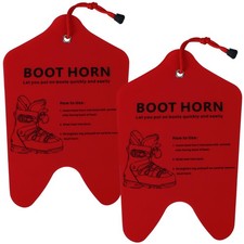 Wazitin 2 Pack Ski Boot Horn 13 inch Shoe for One Size, Red, 2 Pcs