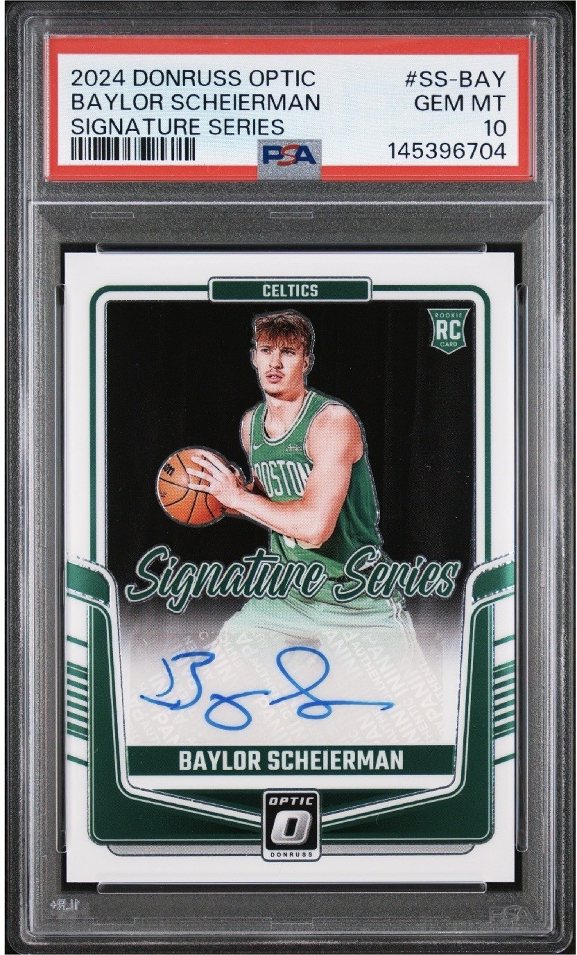 2024 PANINI DONRUSS OPTIC SIGNATURE SERIES ROOKIE BAYLOR SCHEIERMAN PSA 10 AUTO