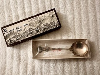 WMF Antik Silber 800 „Rose“ – Zuckerlöffel / Sahnelöffel mit Originalverpackung
