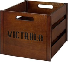 Record Storage Box Wooden Organize Record Crate Handle Album Lightweight Retro