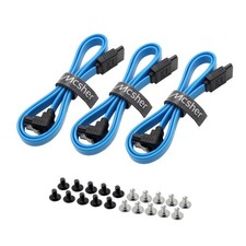 3 Pack 20 Inch SATA III 6Gbps Data Cable 90 Degree Plug Locking Latch