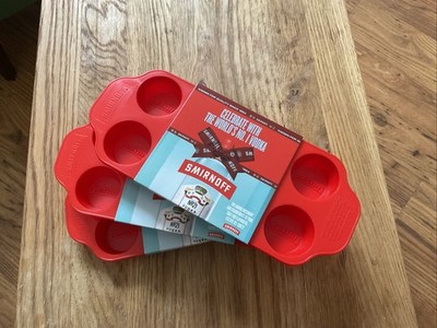 Smirnoff Vodka Dreierpack Smirnoff Eiswürfelschalen Neu Rot Sammlerstück Kunststoff
