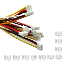 10 Sets Mini Micro JST 2.0Mm PH 4 Pin Male Connectors with 150Mm 22AWG Silicone