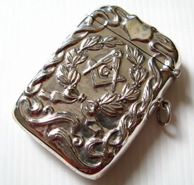 AUTHENTIC 925 SILVER CASE VESTA MATCH SAFE VINTAGE MARK